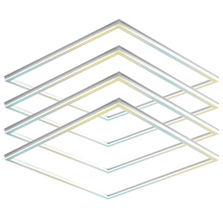 Luxrite 2x2 FT Edge-Lit Frame LED Panel Lights 3 CCT 3000K-5000K 20/30/40W 2500/3750/5000LM Dimmable 4-Pack LR24185-4PK